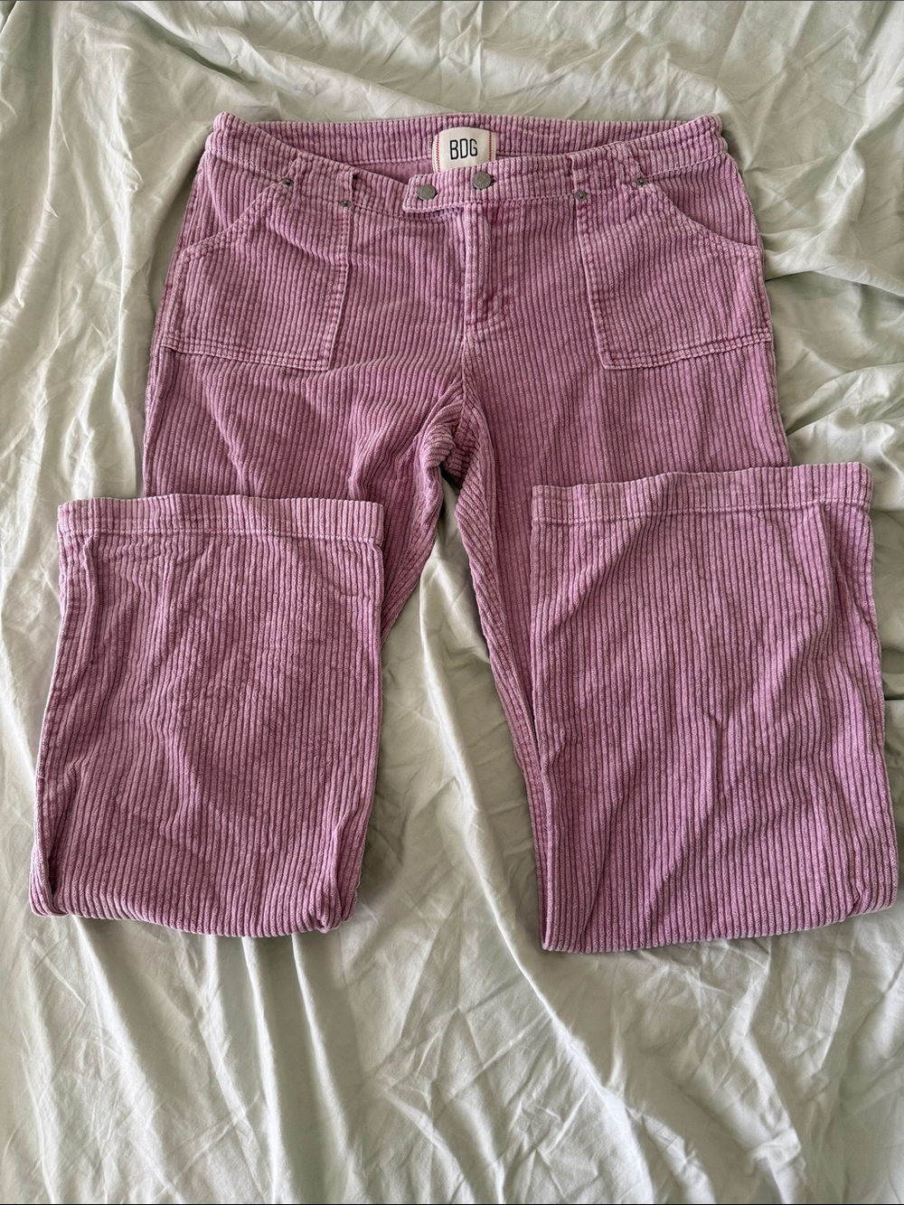 BDG Mauve Corduroy Low Rise Wide-Leg Pants